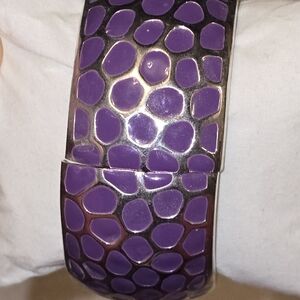 Purple and Silver Patterned Bracelet